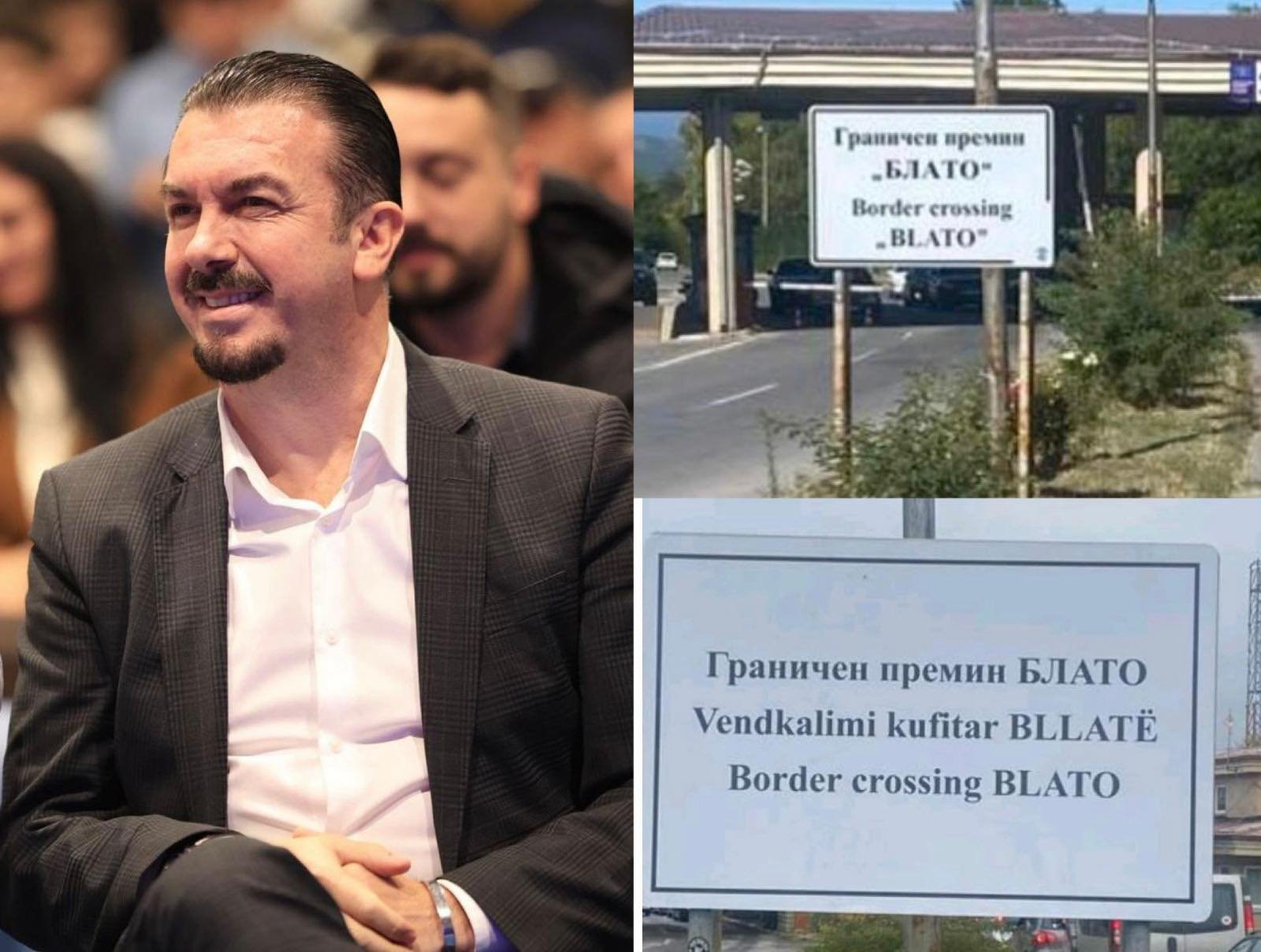 VLEN për Dibrën  Mustafa Dauti vendos tabelën në shqip në pikën kufitare të Bllatës