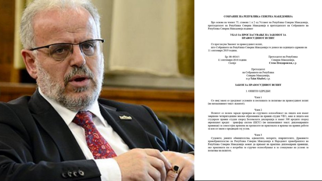 Ligjin e jurisprudencës në maqedonisht e ka lejuar Talat Xhaferi