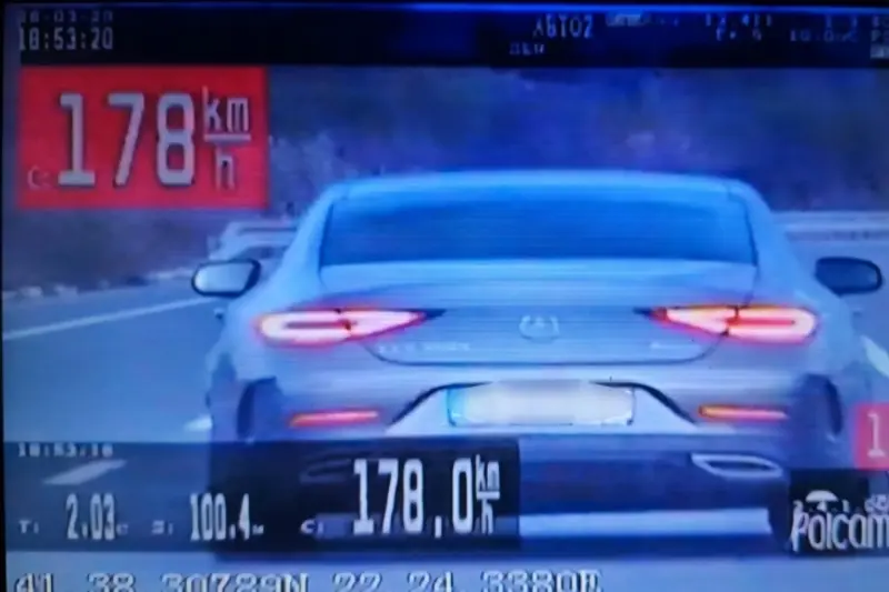 Gjobitet shoferi  Qarkullonte me 178 km h