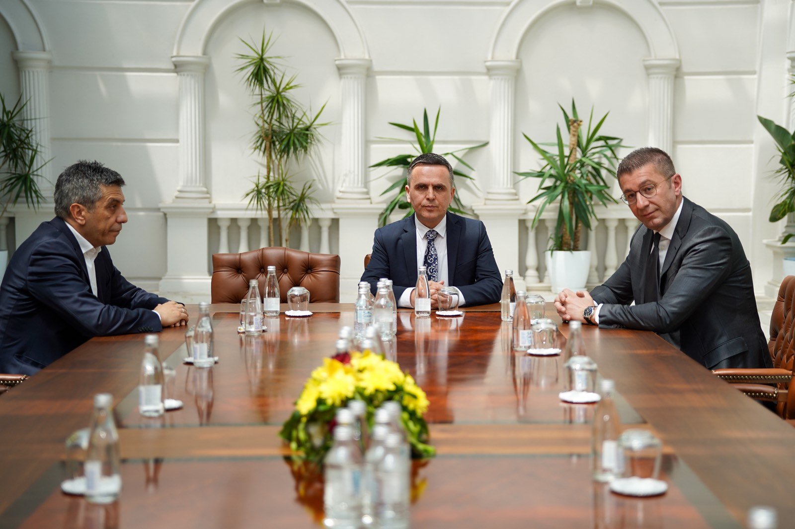 Provimi i jurisprudencës do jepet në gjuhën shqipe  kryetarët e VLEN it takohen me kryeministrin Mickoski