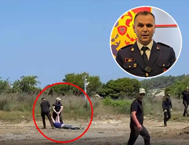 Protestuesi i tërhequr zvarrë në Zvërnec  fundos  drejtorin e policisë së Vlorës
