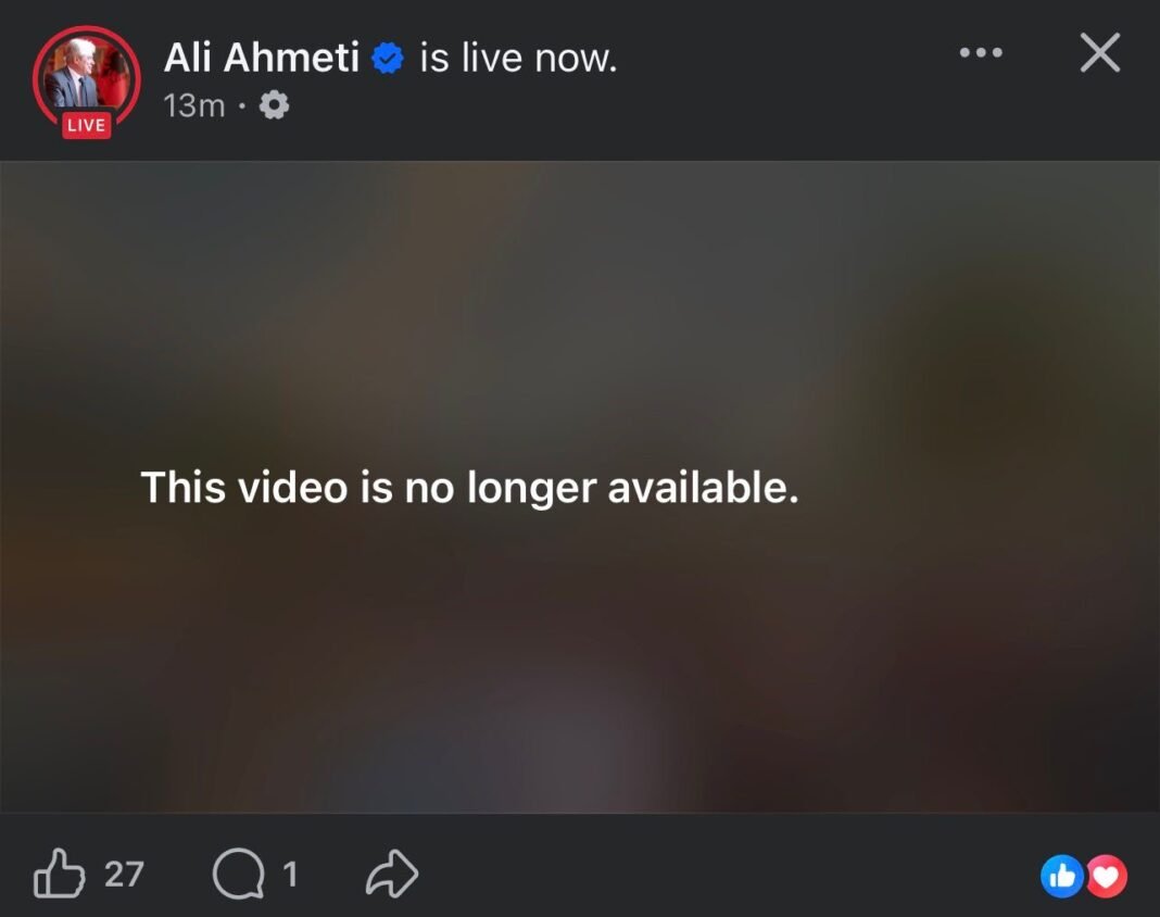 I dështon protesta në Tetovë  Ali Ahmeti ndërpret transmetimin live në Facebook