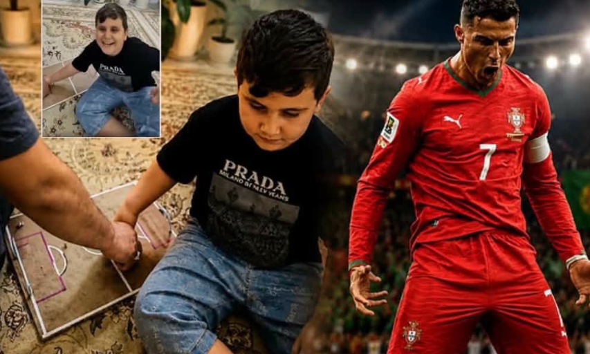 Video që bëri të qajë planeti  Babai përdori një tabelë taktike për t ia përcjellë golin e Ronaldos djalit të tij të verbër
