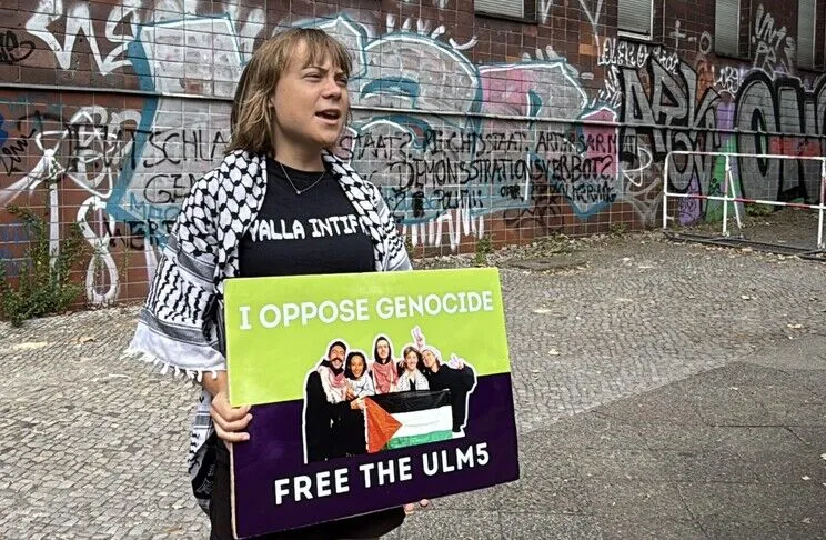 Greta Thunberg i bashkohet protestës në Berlin  i bënë thirrje Rheinmetall it të ndalojë furnizimin me armë për Izraelin