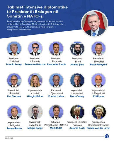 Presidenti Erdogan zhvilloi takime intensive diplomatike në Samitin e NATO s në Ankara