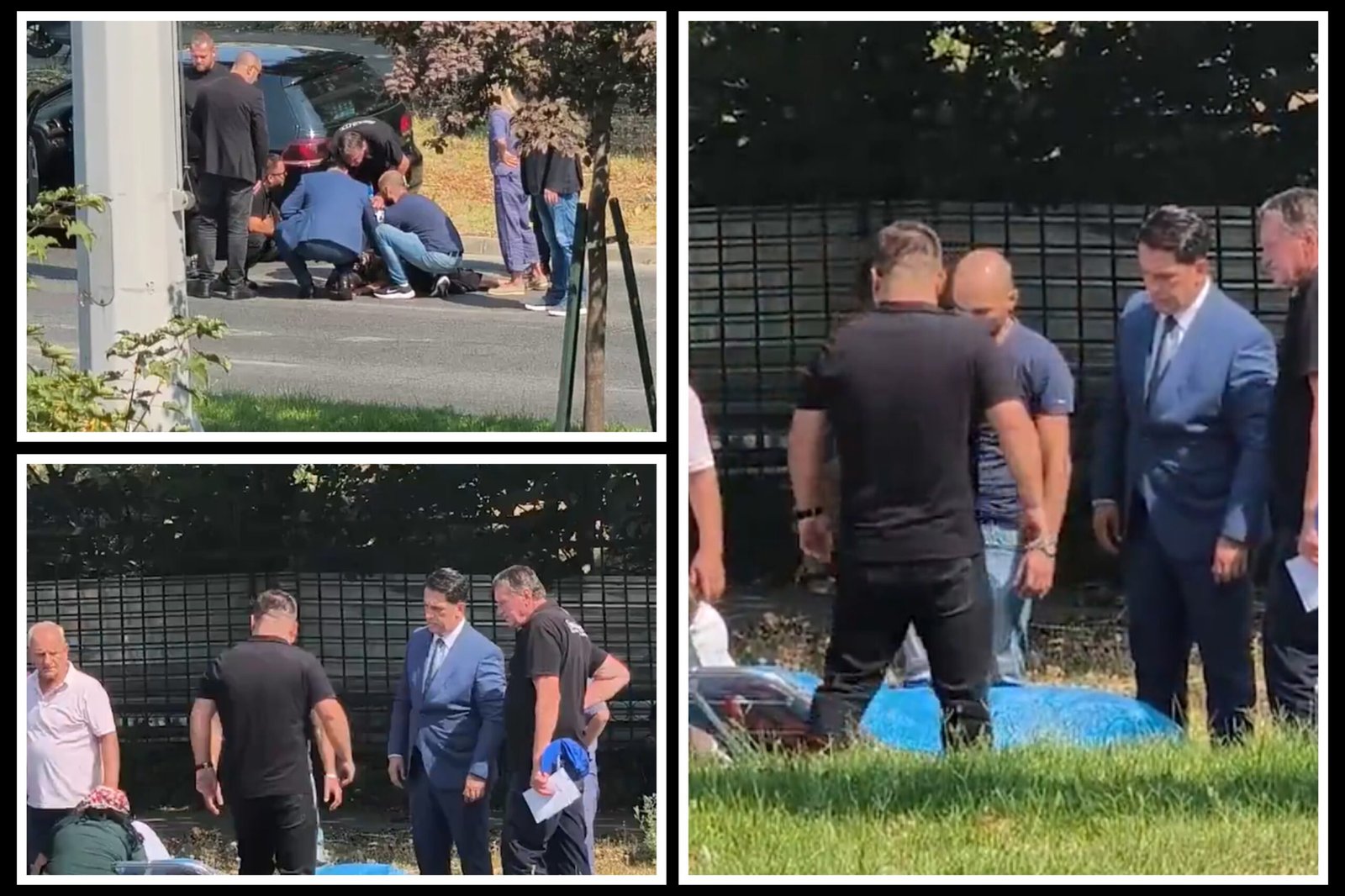 Aksident i rëndë në Shkup  një person i shtrirë në rrugë   në vendngjarje edhe zv kryeministri Bekim Sali