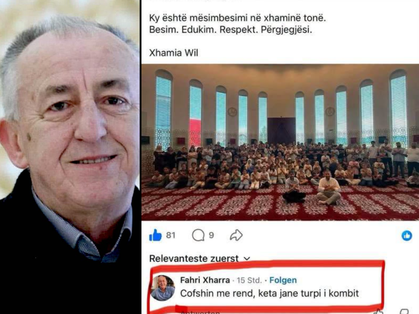 Fahri Xhara dëshiron vdekjen e fëmijëve shqiptarë të besimit islam