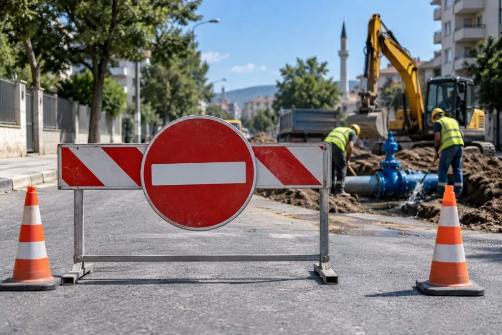 Çair  mbyllet një segment rrugor dhe ndërpritet uji për shkak të punimeve