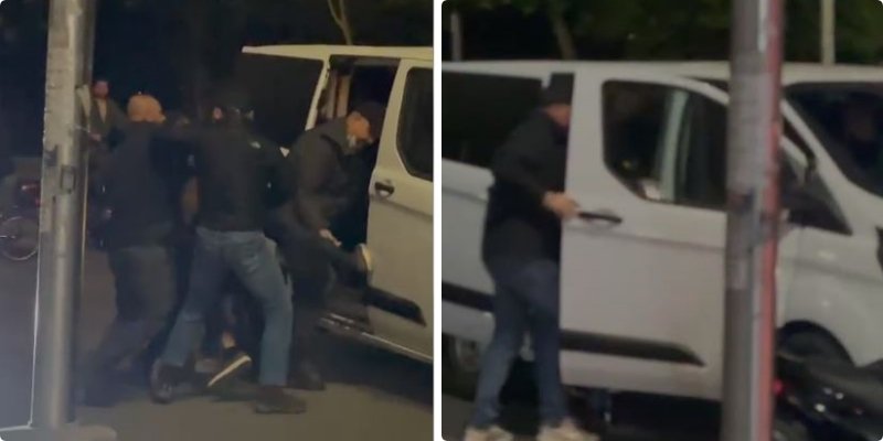  VIDEO  Shqetësuese  Kush janë këta civilë që po grabisin me forcë protestuesit dhe i fusin në furgon 