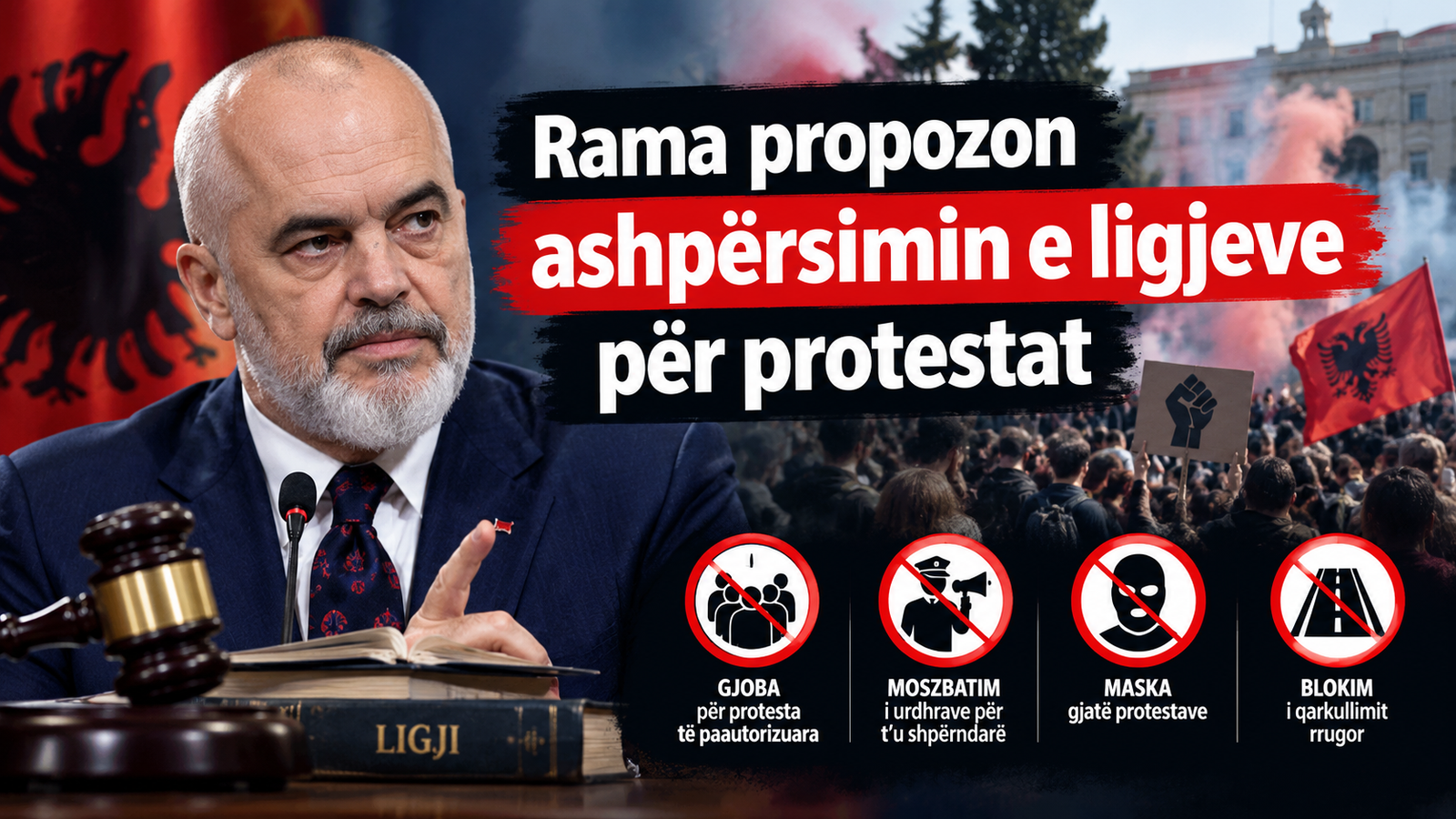 Kryeministri i Shqipërisë propozon ashpërsimin e ligjeve për protestat mes demonstratave studentore
