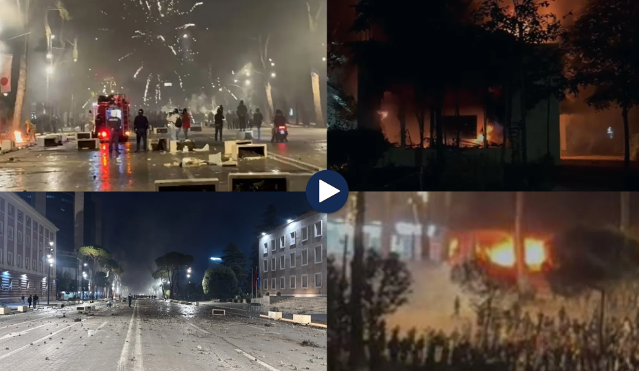Flakë në disa institucione  tym e gaz lotsjellës  Parlamenti në  shënjestër  të protestuesve